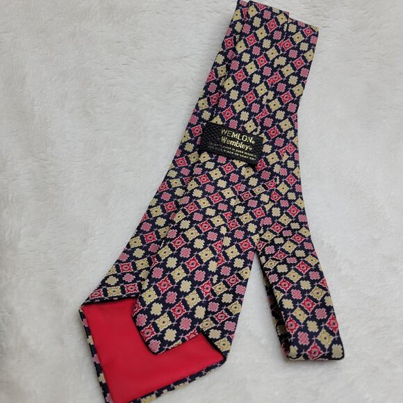 Vintage 70s WEMLON by Wembley Geometric Retro Wide Kipper Polyester Neck Tie - Picture 3 of 8